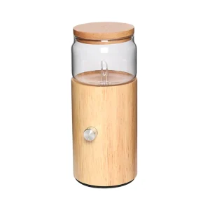 USB-Powered 30ml Waterless Aroma Nebulizer Wood Oil Tank Glass Essential Oil Diffuser for Household