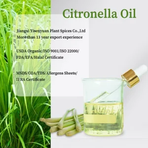 USDA NOP Certificate Pure Natural Citronella Essential Oil for Aromatherapy Insect Repellent and Household Cleaning Use