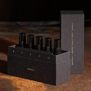 UV Hot Stamping Custom Solid Perfume Oil Tester Rigid Paper Box Packaging Flip Luxury Fragrance Perfume Mini Sample Gift Box Set