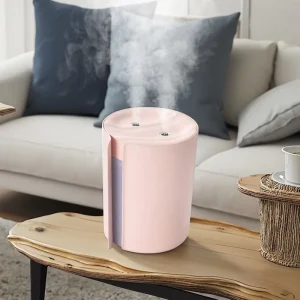 Ultrasonic Mini Fogger Humidifier with Night Light Double Spray Air Washer Light Atomizer for Aromatherapy and Car Use