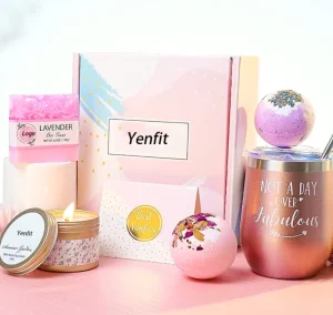 Unique Pink Spa Basket Wedding Favors Birthday Christmas Scented Candle Set Valentines Day Novelty Perfume Gift Set for Women