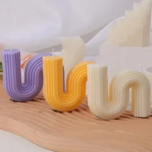 Unique Shape Paraffin Candles Custom Private Label Novelty Design S Shaped Scented Candles for Home Decor