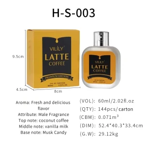 VILILY H-S-003 60ml Eau De Parfum Spray Eco-Friendly Long-Lasting Floral Coconut Gourmand Unisex Scent Portable Daily Care