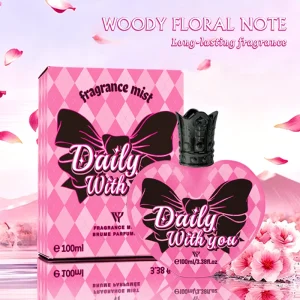 Valentines Birthday Anniversary Gift for Her Heart Shaped 100ml Long Lasting Raspberry Rose Woody Floral Spray Women Perfume