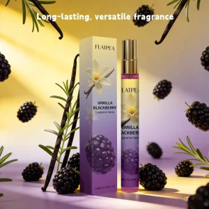 Vanilla Blackberry Perfume Spray Fruity Sweet Fragrance with Vanilla Berry Rose Notes Alcohol Free Long Lasting Portable