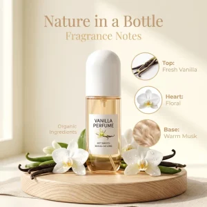 Vanilla Fragrance Three layer Body Spray for Hair and Body Versatile Fresh and Light Fragrance Portable Perfume Spray