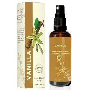 Vanilla Scent Air Freshener Spray with Vanilla Essential Oil for Room, Car, Pillow, and Toilet
