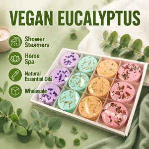 Vegan Eucalyptus Shower Steamers Aromatherapy Tablets Natural Essential Oils Home Spa Gift Set Custom Logo