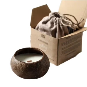 Vegan Natural Organic Aromatic Candle Coconut Bowl Scented Candles for Massage Relaxation Eco Friendly Soy Wax Material