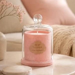 Velvet Blush Soy Wax Scented Candle Luxury Cloche Style Aroma Candle Soft Cozy Finish Candle For Thanksgiving Birthday Xmas Gift
