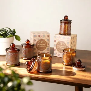 Vintage Brown Covered Soy Wax Handmade Aromatherapy Candle Luxury Fragrance Birthday Gift Women Mom Friend Holiday Present