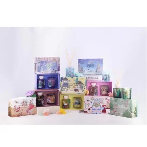 Vintage Illustration 150ML Fireless Fragrance & 120G Scented Candle Set Decorative Home Fragrance Gift
