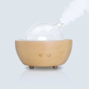 Vintage Wooden Nebulizer Diffuser with Solid Beech Wood Base and Essential Oil Atomizer