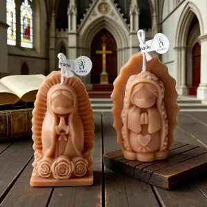 Virgin Mary Statue Scented Candle Cartoon Version Creative Photography Prop & Easter Decor