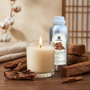 Warm Woody Sandalwood Aroma Sandalwood Scented Fragrance Long Lasting Meditative Candle Concentrated Fragrance