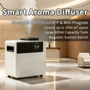 Waterless Commercial Aroma Diffuser Air Scent Machine APP Control Silent Fragrance Diffuser for Hotel Lobby and Commercial Spaces
