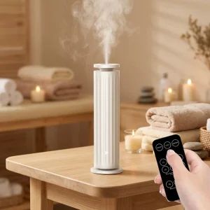 Waterless Essential Oil Diffuser Intermittent Timer Electric Tower Black Perfume Diffusion Machine for Commercial Odor Removal