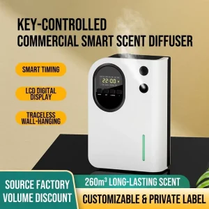 Waterless Two-Fluid Aroma Diffuser Wall-Mount Scent Machine for Hotel Washroom Household and Commercial Use