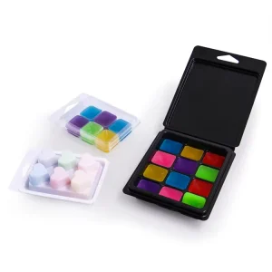 Wax Melt Clamshells Custom Plastic Black PET Matte Candle Wax Melting Candle Wax Melt Clamshell