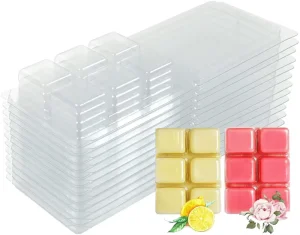 Wax Melt Containers with 6 Cavity Clear Plastic Wax Melt Clamshell for DIY Wax Melt Candles