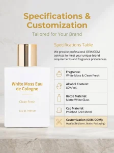White Musk Cologne Soap Scent Soft Fragrance Unisex Perfume Gift For Daily Use