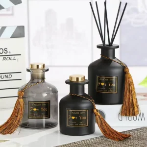 Wide-Mouth Round Reed Diffuser Bottles, 130 ml, 200 ml and 250 ml, Black, White and Frosted, Private Label