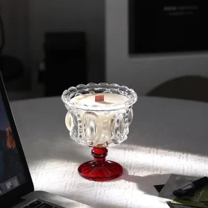 Wine Glass Type Aromatherapy Soy Candle Scented Clear Glass Soy Wax Candle Jars