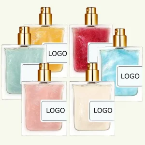 Women’s 50ml Perfume in Glitter Glass Bottle Men’s Shining Love Perfume with Tiny Glitter Spray Body Mist Perfume