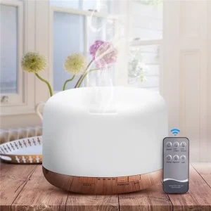 Wood Grain 500ml Fragrance Diffuser Ultrasonic Electric Air Humidifier Aroma Oil Diffuser With 7 Colors LED Lights for Home