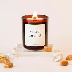 Wood Wick Glass Jar Aromatherapy Candles Natural Essential Oils Caramel Scented Candles