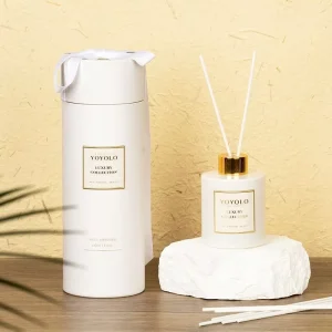 YOYOLO OEM 100PCS 140ml Aroma Home Fragrance Aromatherapy Decorative Rattan Glass Bottle Reed Diffuser with Stick