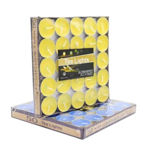 Yellow Citronella Scented Tea Candle Outdoor Garden Mosquito Repellent Christmas Paraffin Wax Tealight