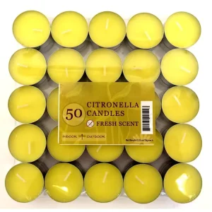 Yellow Citronella Scented Tea Candle Outdoor Garden Mosquito Repellent Christmas Paraffin Wax Tealight